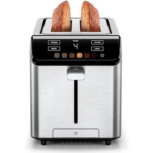 Chefman Smart Touch 2 Slice Digital Toaster, 6 Shade Settings, Touchscreen Controls, Extra-Wide Slots for Thick Breads & Bagels, +10 Seconds, Defrost, Removable Crumb Tray – Stainless Steel