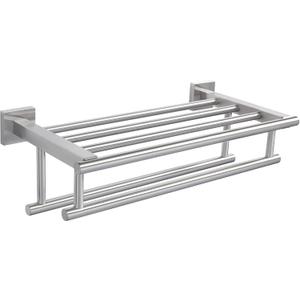 Alise Towel Rack,Towel Holder Towel Shelf with Double Towel Bars for Bathroom Lavatory,SUS 304 Stainless Steel Wall Mount Towel Hanger Storage,16 Inch Brushed Nickel,GZ8040-LS
