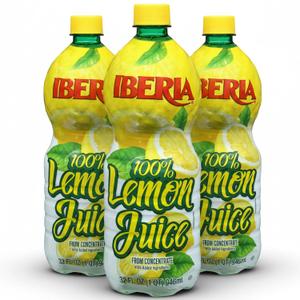 Iberia 100% Lemon Juice, 32 Ounce (Pack of 3) (EXP 09/06/27)