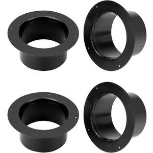 QWORK 4" Duct Connector Flange, 4 Pack Dryer Vent Connector Flange for Dryer Vent and Heating/Cooling Ventilation System