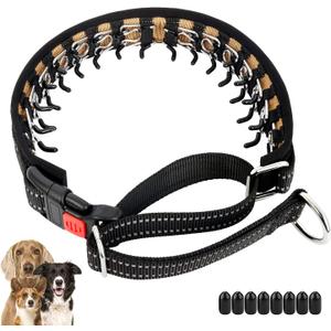 Mayerzon Martingale Collar for Dogs, No Pull Dog Collar with Reflective Strip for Small Medium Large Dogs, Anti Pulling Dog Collar with Buckle for Walking Training, Safe for Night Walk(Black, M) (Medium,2.5mm,20-Inch,14.5-18.5"Neck)
