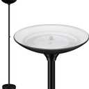 30W Torchiere Floor Lamp - 3600LM Super Bright LED Floor Lamp, 71 Inch Stepless Dimmable Standing Lamp with 3000K Lighting, Rotary Switch, Tall Metal Torch Floor lamps for Living Room/Bedroom (Black)