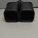 Dual Exhaust Tips 2.5 inch Inlet, Universal Stainless Steel Curved Exhaust Tips Square Dual Tip Car Exhaust Pipe Muffler Tail Throat Tail Pipe Modification Tip (Curved, Frosted Black)