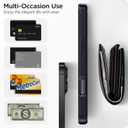 harusaki iPhone 16 Plus Wallet Case with Hidden Card Slot - Wireless Charging Compatible iPhone 16 Plus Case with Card Holder for Men and Women (Black)