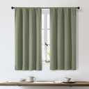 OWENIE Sally Sage Green Short Blackout Curtains for Bedroom Living Room 54 Inch Length 2 Panels Set, Solid Thermal Insulated, Energy Saving Window Treatment Curtains Bathroom Drapes, W40 x L54, Sage
