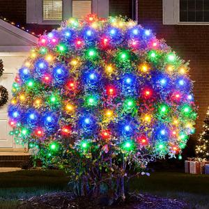 BlcTec Upgraded Christmas Lights Outdoor 176LED 8.7ft x 5.2ft Christmas Net Lights with UL Certified, 8 Modes, Timer, Connectable, Waterproof Durable Thick Wire for Bushes, Shrub Decor, Multicolor