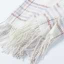 FGSS Unisex Classic Tartan Plaid Scarves Women Men Winter Warm Scarf - Soft Lightweight Faux Cashmere Check Fringe Wrap (White & Striped Grid)