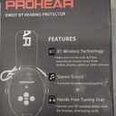 PROHEAR 037 Bluetooth 6.0 Hearing Protection Headphones with Rechargeable 1500mAh Battery, 30dB SNR Safety Noise Reduction Ear Muffs 120H Playtime for Mowing, Workshops, Snowblowing - Black