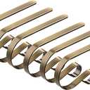 6 Pcs Christmas Stocking Holders Metal Mantel Stocking Hangers Adjustable Hanging Grip Stockings Clip Set (6, Antique Brass)