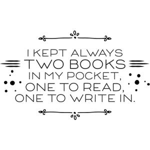 Family Two Books in My Pocket Adorable Quote Wall Decal Decoration One to Read and One to Write in Book Lovers Quote Lasts Years and Easily Removable - Size: 40 in(W) x 24 in(H)