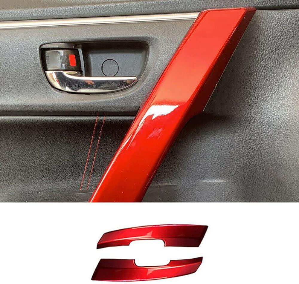 for Toyota Corolla 2014 2015 2016 2017 2018 2019 2PCS Car Inner Front Door Armrest Handle Bowl Frame Cover Trim Interior Decoration Accessories, NOT FIT 2019 Corolla Hatchback (Wine Red)