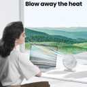 Gaiatop USB Desk Fan, 5.5 Inch Small Quiet Powerful 3 Speeds 90 Rotate, Personal Mini Portable Desktop Table Fans, Cooling for Home Office Car Travel Indoor Outdoor White