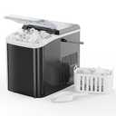NEWBULIG Ice Makers Countertop with Handle, Portable Ice Machine, 9 Bullet Ice Cubes in 6 Mins, 26lbs in 24Hrs, Auto-Cleaning, with Basket and Scoop, for Home, Kitchen, RV, Camping, Black