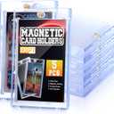 5 Pack 130PT Magnetic Card Holder for Trading Cards, One-Touch Card Case Holder for Baseball Football Sports MTG TCG Collectable Cards (15, 130PT)