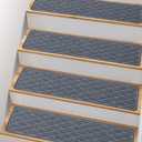 Non Slip Stair Treads for Wooden Steps,15 Pack 8" X 30" Stairs Carpet Treads Indoor with Reusable Peel and Stick Adhesive for Kids Elders and Pets,Polyester TPR Backing (Dark Grey-1)