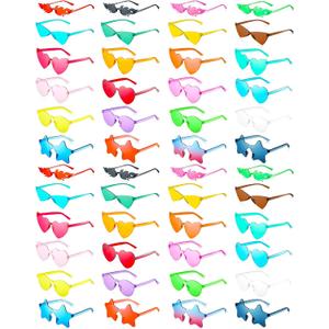 Kanayu Party Fun Sunglasses Bulk Retro Mixed Style Rimless Sunglasses for Adults Bachelor Wedding Birthday Party Favors