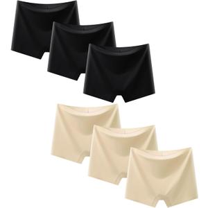 Demifill Teen Girls Seamless Boyshorts Underwear Tagless Boxer Pants No Show Panties for Teens Pack of 6 Size 7-8 Years Mixed Color