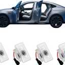 Upgraded Door Logo Lights, Compatible with Model Y 3 X S, Aluminum Alloy Welcome Lights, Never-Fade HD Projection Puddle Lights, Easy Plug & Play Installation Car Accessories4PCS