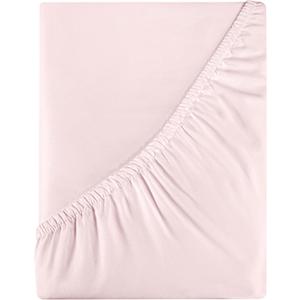 Royale Linen 400 Thread Count 100% American Grown Cotton Fitted Sheet Twin Size - All Around Elastic Fitted Sheet - Luxury Sateen Weave - Snug Fit Bottom Sheet Fit Up to 16" (Twin, Kyoto Blush)