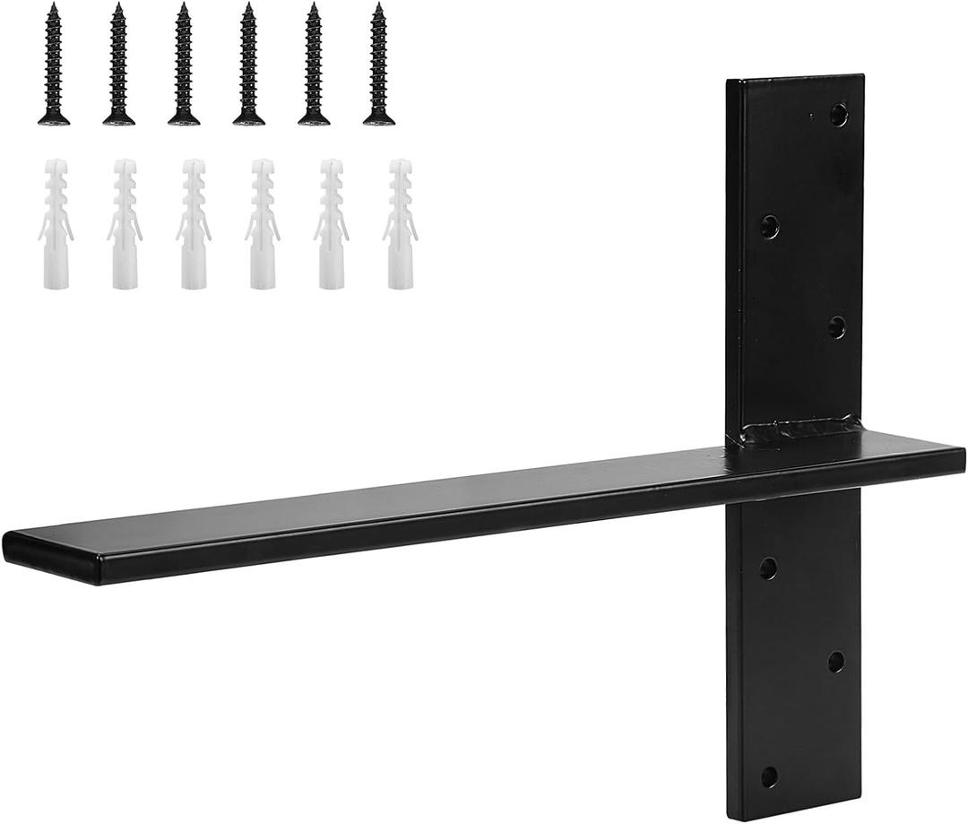 1 Pack Free Hanging T Shelf Bracket, Solid Heavy Duty Steel T Shelf Bracket with Screws, Floating Shelf Brackets, Granite Countertop Support Brackets,Powder Coated, DIY Projects (18 Inch)