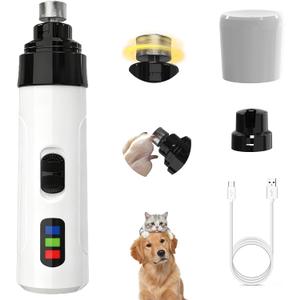 Silent Groom Pro Nail Grinder - Silent Groom Pro for Dogs Nails, Dog Nail Grinder with 2 Speeds, LED Light & 2000mAh Battery, Quiet Nail Grinder for Dogs for Small Medium Large Pets