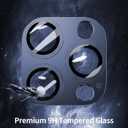 2 Packs Camera Lens Protector for iPhone 13 Pro Max/Pro 9H Tempered Glass Camera Cover Lens Aluminum Alloy Metal matte Case, Scratch Resistant Case Friendly (Blue)