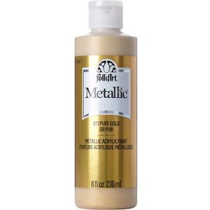 FolkArt Acrylic Paint in Assorted Colors (8 oz), , Pure Gold (8 Fl Oz (Pack of 1))