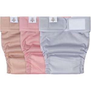 CuteBone Washable Dog Diapers Female No Tail Hole 3 Pack Reusable Doggie Period Training Pants for Docked-Tail Frenchie French Bulldog Boston Terrier Without Tail WWD07M