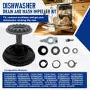 Dishwasher Drain and Wash Impeller Kit for Whirlpool, Kenmore, Kitchen Aid, Maytag Dishwashers 675806 Replacement