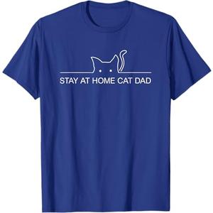 Stay at Home Cat Dad Cat Lover Father's Day Kitten Love T-Shirt 2XL