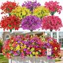 24 Bundles Artificial Daisy Flowers UV Resistant for Outdoor Decor