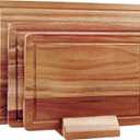 3 Pcs Acacia Wood Cutting Board Set with Holder Stand Meat Chopping Board Set Large Charcuterie Boards Solid Wooden Cutting Boards for Kitchen Decor Carving Butcher Block Bread Serving Cheese Board