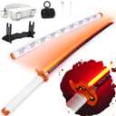 RENGENG Light Up Sword, 40 Inches Rechargeable Plastic Replica with Belt & Stand, Sword with Original Texture (Rengoku)