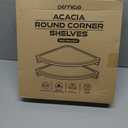 Demigo Floating Round Corner Shelves for Wall 2pcs - Acacia Wood Wall-Mounted Storage Shelves for Home Decor, Space Saving Displays for Living Room, Kitchen, Office, and Bedroom (Natural Brown)