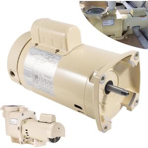355010S Replacement Motor Energy Efficient Pool Pump Motor for WhisperFlo SuperFlo High Performance Pool Pumps WFE-4 WFE-26, 1 Speed, 1HP, Replace for 071314S 355010S Square Flange Motor