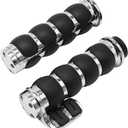 EATAKWARD 1 Inch Motorcycle Handlebar Grips 25MM Universal Non-Slip Handlebar Throttle Grips w or Throttle Assist Black Chrome Replacement for Harley Davidson Replacement for Suzuki Kawasaki, 2 Pcs