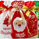 Hidreas 50 Pcs Christmas Candy Bags Christmas Drawstring Candy Bags Christmas Treat Bags Cookie Bags for Christmas Party Favor Gift Wrapping Supplies
