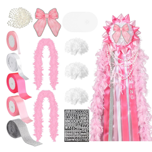 Suncalla 15 Pcs Homecoming Mum Supplies Set 6.5'' Artificial Mum Flower Paper Disc Ribbon Back to School DIY Craft Kit for Homecoming Week Gift Dancing Party Decor