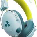 Kids Headphones for School, 74/85dB Safe Volume Limit, Stereo Sound, Wired On-Ear Headphones for Kids Boys Girls, 3.5mm Jack for Tablet, iPad, Kindle, YOTO Player, Airplane Travel, Green