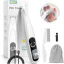 Dog Grooming Kit with LED Display, 35dB Ultra-Low Noise Dog Paw Trimmer, Cordless Hair Trimmer for Paws, Ears, Face, Rump with LED Light (White)