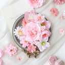 Floroom Mini Artificial Flower Heads Pink & Blush Fake Peony Daisy Rose Multicolor Small Faux Silk Flower Heads for Cake Craft Garland Wedding Party Graduation Cap DIY Home Decoration, 0.8"-3.6"