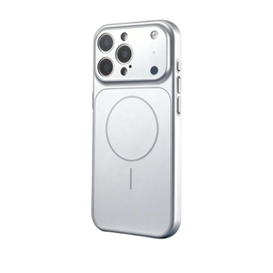 Designed Magnetic Series for iPhone 16 Pro Max Case, [Compatible with MagSafe][Tempered Glass Camera Lens Protection], Luxury Matte Military Grade Drop Protective Hard PC Shockproof Cover, Silver