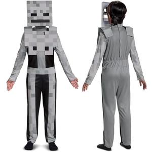 Kid's Minecraft Classic Skeleton Costume | Boys & Girl's Minecraft Cosplay Outfit | Child Minecraft Skeleton Costume (Small (4-6))