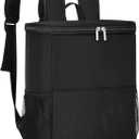 Insulated Cooler Backpack 30 Cans - Leak Proof Beer Backpack Lightweight Cooler Bag for Travel, Camping, Beach, Lunch (Black)