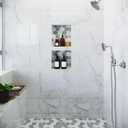 Houseables Shower Niche, Shower Niche Insert Tile Ready, Recessed Bathroom Storage, 12x28 (13x29), in Wall Shelf, Cubby Inserts, Recessed Shampoo Caddy, Inset Shelves, Built in Nook, Soap Box, Prefab