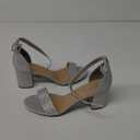 SODA CRETE RHINESTONE BLOCK HEEL ANKLE STRAP PROM SANDALS, Women's 7.5