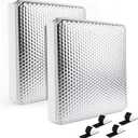 Cyrico RV Skylight Insulator 2 Pack, 14" x 14" x 2.8" RV Vent Cover, Blackout Vent Pillow with Reflective Surface, Shade for Energy Savings 3 Layer Reduces Heat Transfer, Fits Camper/Trailer Roof