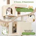 Globlazer Cat Tree Tower, 76-Inch Extra Tall Multi-Level Cat Furniture with Cozy Condos, Hammock and Perches for Adult Cats, Perfect for Climbing, Scratching, and Play, F76, Beige