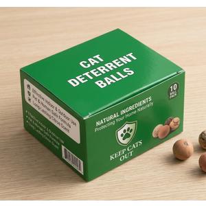 Cat Repellent Outdoor & Indoor, Natural Cat Deterrent Balls with Essential Oils to Help Keep Cats Off Yard, Garden, Lawn, Plants, Furniture & Trash Can Areas, Long-Lasting Repellent, 10 Pack