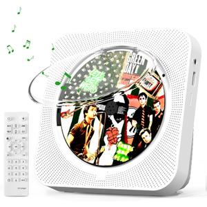 CD Player Portable | CD Player for Home,with HiFi Speakers Bluetooth | LED Display Supports CD/FM/USB/TF/AUX Audiophiles & Multi-Room Use